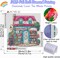 Pink Bookstore Diamond Painting Kit for Adults – 5D DIY Diamond Art by Numbers, Full Round Drill Diamond Painting for Home Wall Decor, 13.8 x 13.8 in